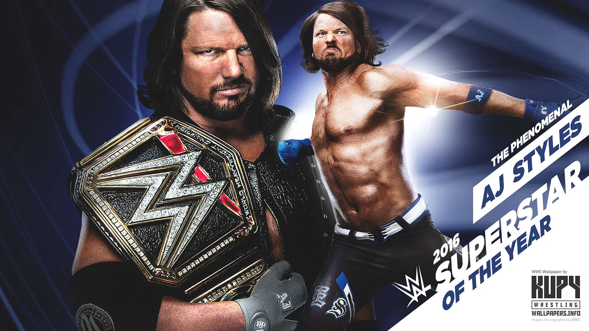NEW AJ Styles 2016 WWE Superstar of the Year wallpaper! - Kupy Wrestling  Wallpapers