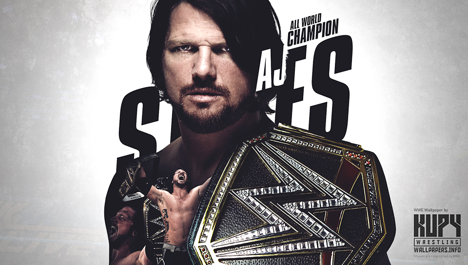 NEW AJ Styles WWE World Champion wallpaper! - Kupy Wrestling Wallpapers