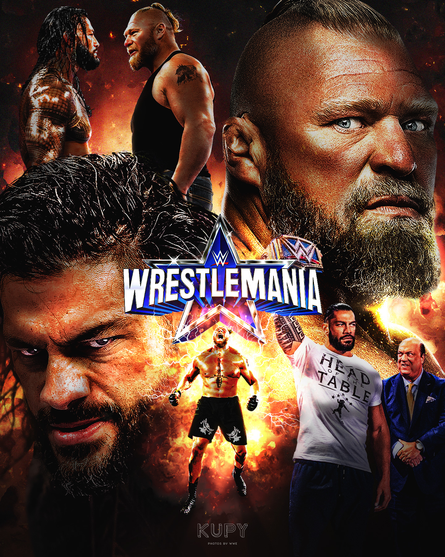 Road to WrestleMania 38: Brock Lesnar vs. Roman Reigns Universal  Championship Poster - Kupy Wrestling Wallpapers