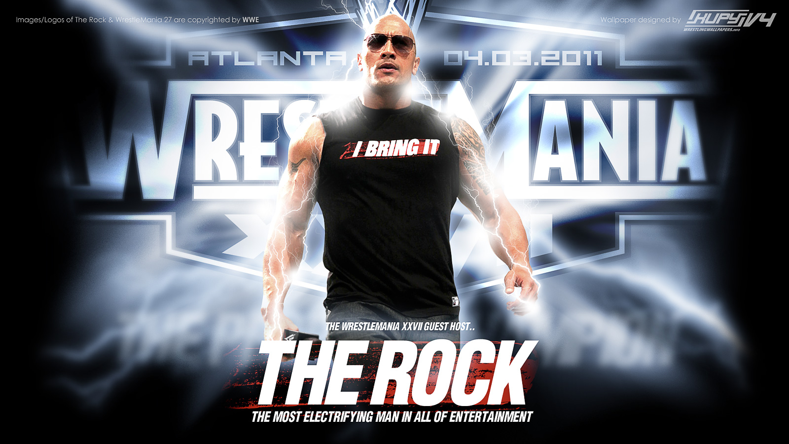 NEW WrestleMania 27 The Rock wallpaper! - Kupy Wrestling Wallpapers