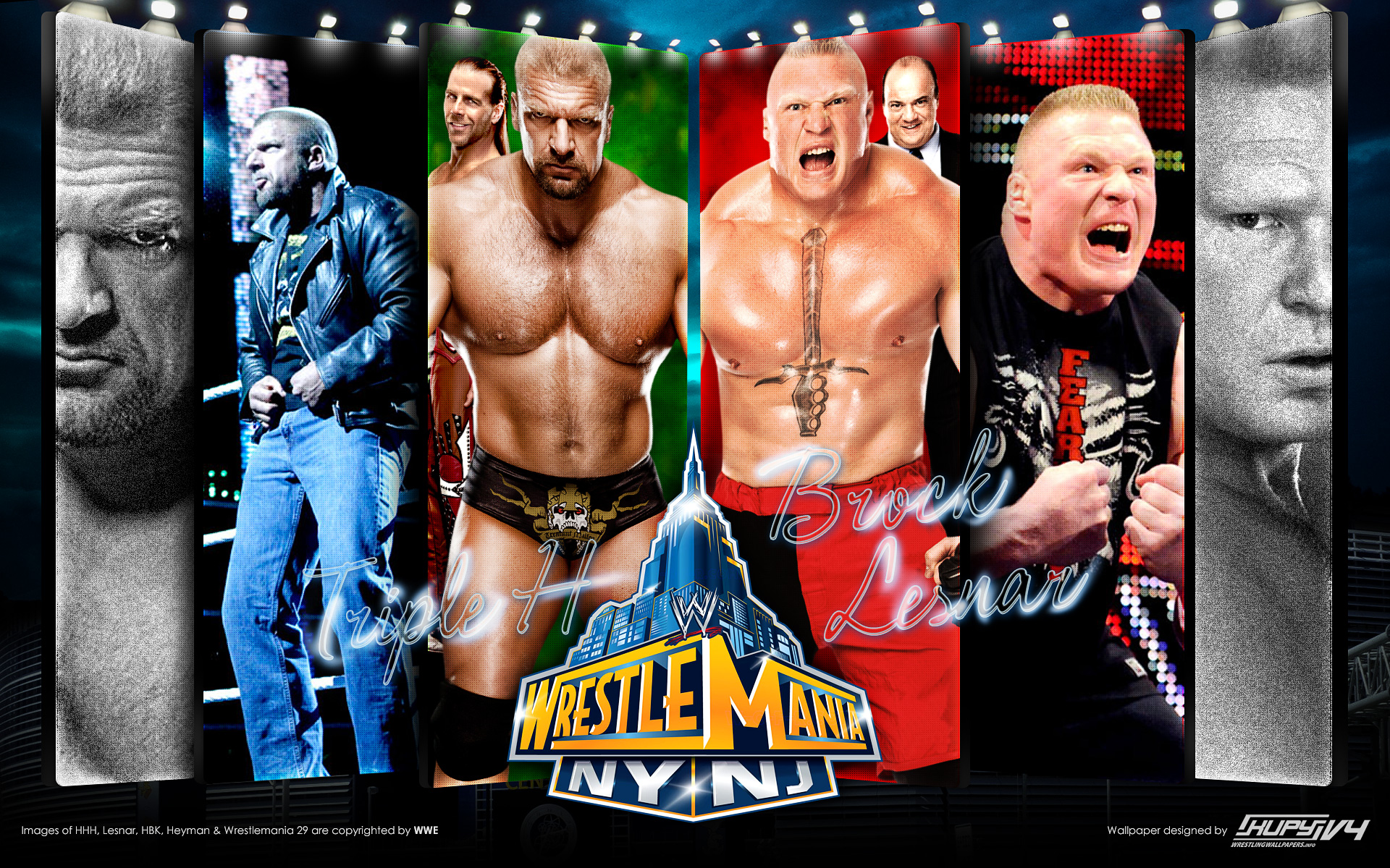 NEW WrestleMania 29 wallpaper: Triple H vs. Brock Lesnar wallpaper! - Kupy  Wrestling Wallpapers