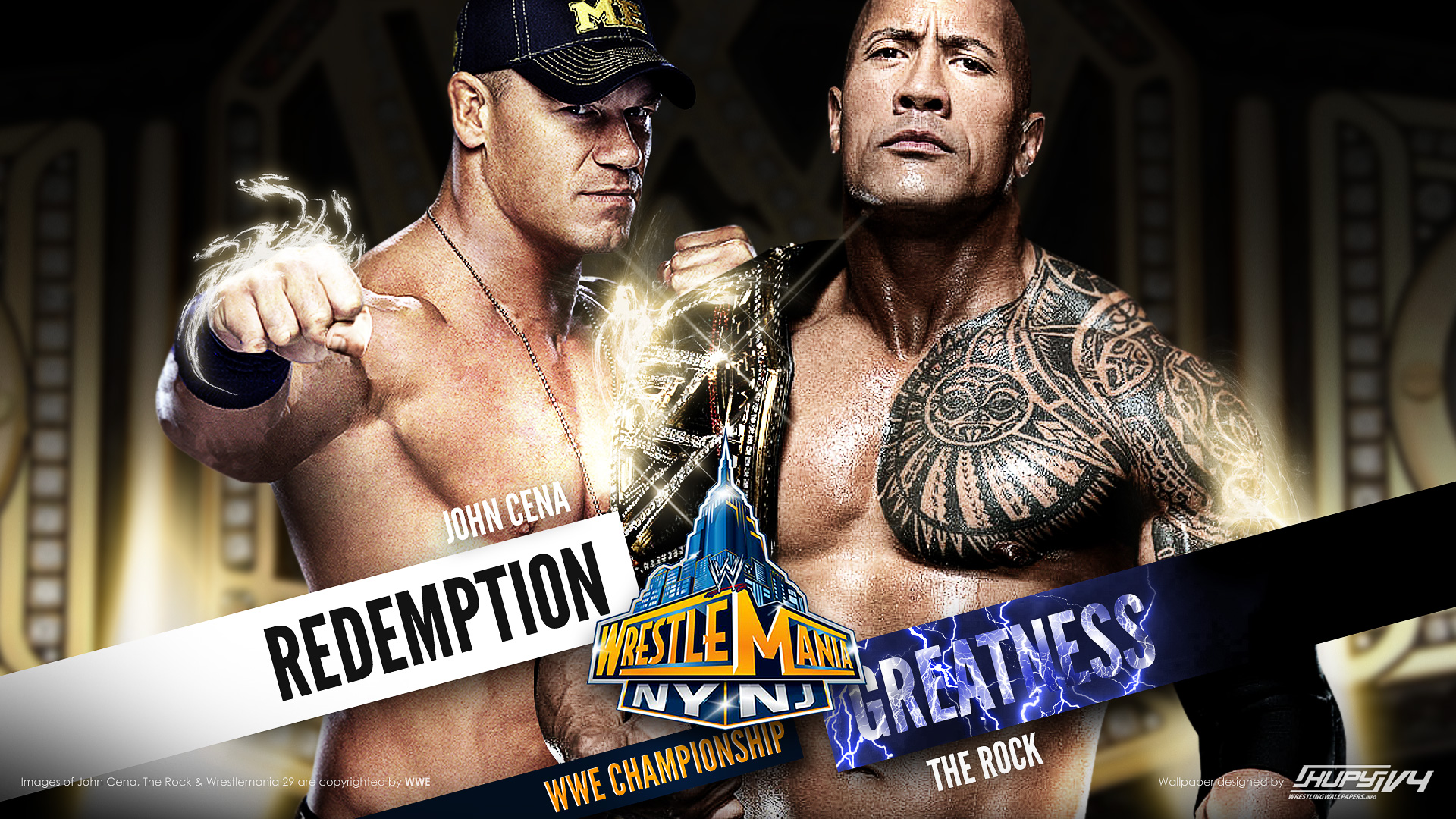 the rock vs john cena wrestlemania 29 wallpaper