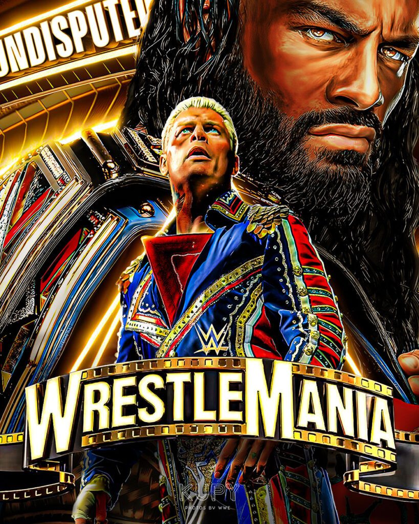 Full match card graphic for tonight's Wrestlemania 39: Night 2 (4