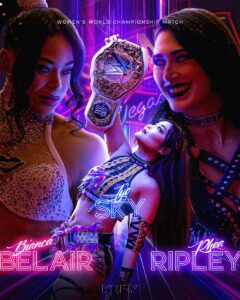 WrestleMania 41: Bianca Belair vs. Rhea Ripley vs. Iyo Sky Wallpaper!